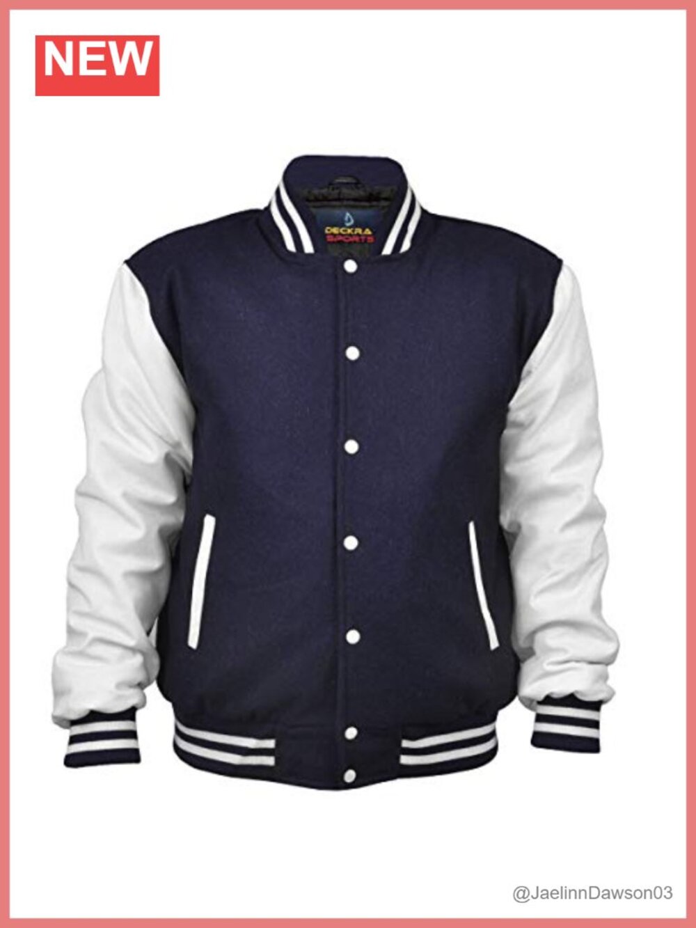 Genuine Leather Sleeve Wool Blend Varsity Letterman Jacket